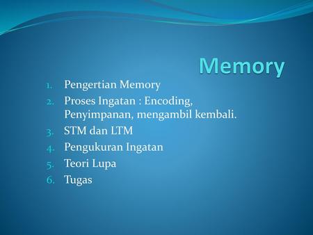 Memory Pengertian Memory