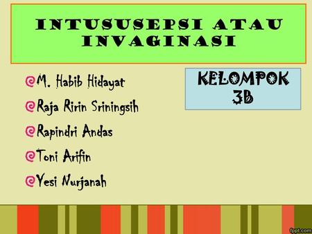 Intususepsi atau invaginasi