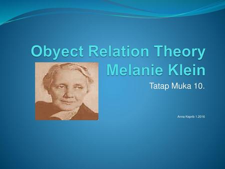 Obyect Relation Theory Melanie Klein