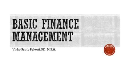 Basic Finance Management
