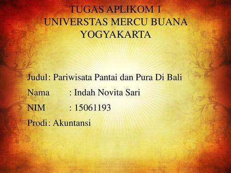 TUGAS APLIKOM 1 UNIVERSTAS MERCU BUANA YOGYAKARTA