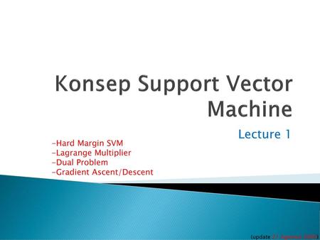 Konsep Support Vector Machine