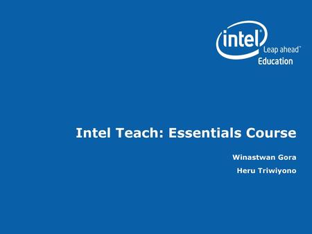 Intel Teach: Essentials Course