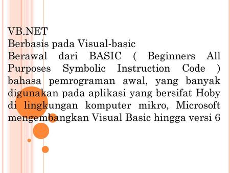 VB.NET Berbasis pada Visual-basic