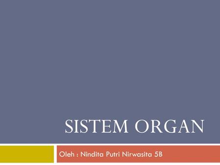 Oleh : Nindita Putri Nirwasita 5B