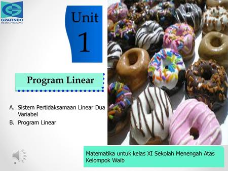1 Unit Program Linear Sistem Pertidaksamaan Linear Dua Variabel