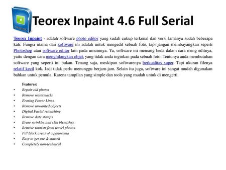 Teorex Inpaint 4.6 Full Serial