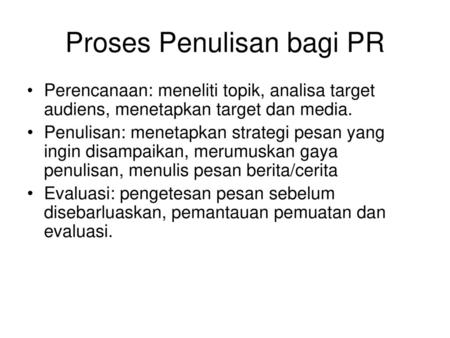 Proses Penulisan bagi PR