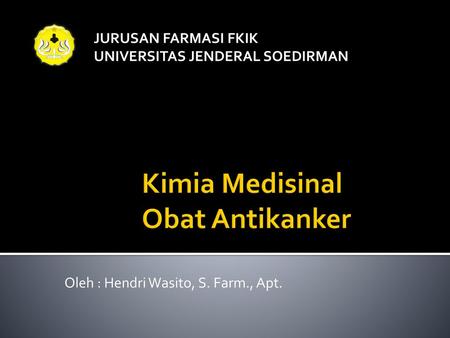 Kimia Medisinal Obat Antikanker