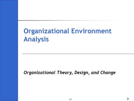 Organizational Environment Analysis