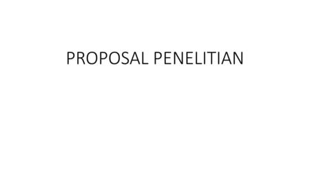 PROPOSAL PENELITIAN.