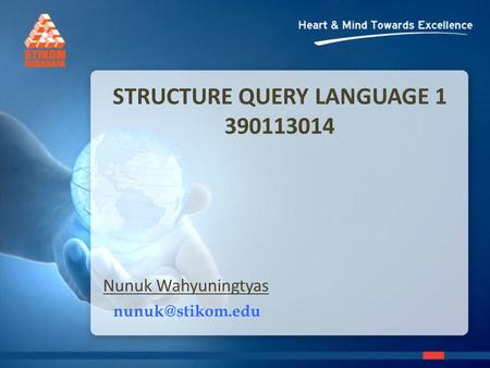 STRUCTURE QUERY LANGUAGE 1 390113014 Nunuk Wahyuningtyas