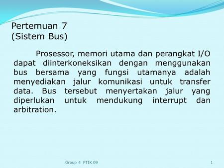 Pertemuan 7 (Sistem Bus)