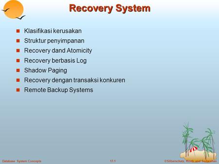 Recovery System Klasifikasi kerusakan Struktur penyimpanan