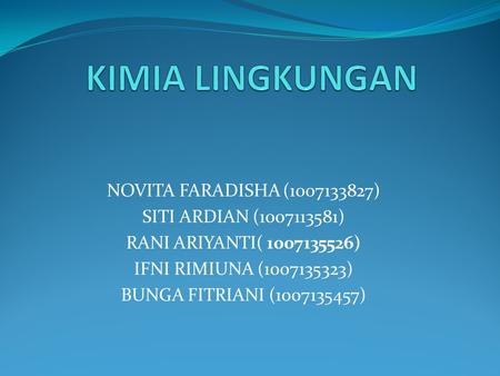 KIMIA LINGKUNGAN NOVITA FARADISHA ( )