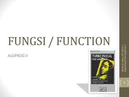 FUNGSI / FUNCTION ALGPROG II
