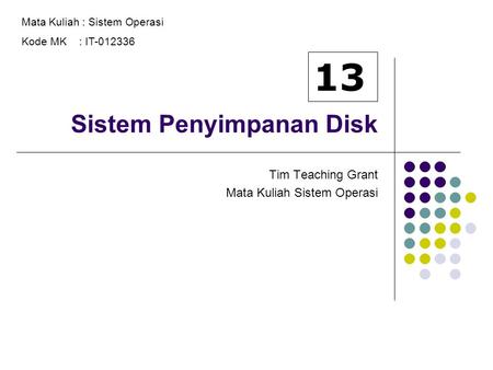 Sistem Penyimpanan Disk