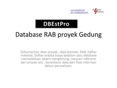 Database RAB proyek Gedung