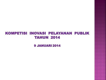 kompetisi inovasi pelayanan publik TAHUN 2014