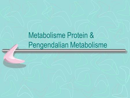 Metabolisme Protein & Pengendalian Metabolisme