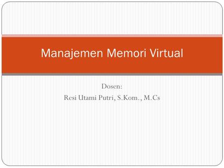 Manajemen Memori Virtual