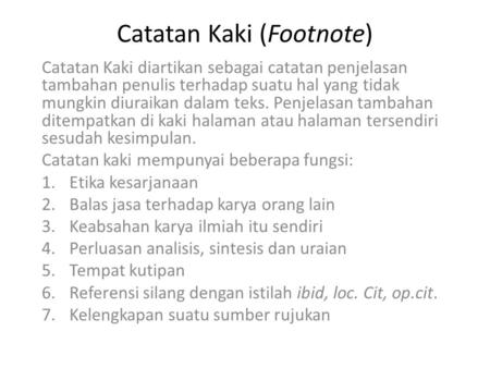 Catatan Kaki (Footnote)