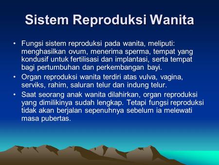 Sistem Reproduksi Wanita