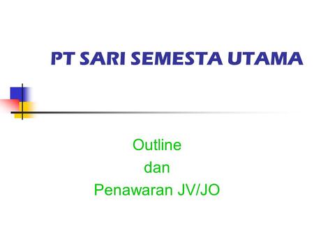 Outline dan Penawaran JV/JO