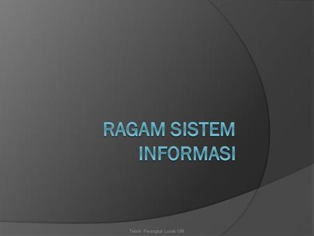 Ragam Sistem Informasi