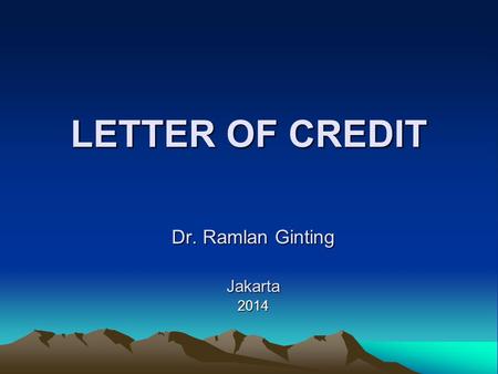 Dr. Ramlan Ginting Jakarta 2014