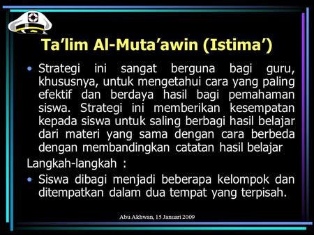 Ta’lim Al-Muta’awin (Istima’)