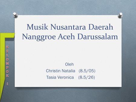 Musik Nusantara Daerah Nanggroe Aceh Darussalam