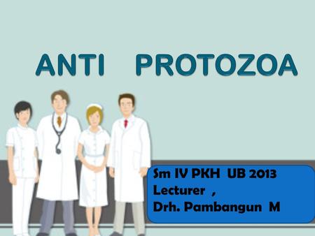 ANTI PROTOZOA Sm IV PKH UB 2013 Lecturer , Drh. Pambangun M.