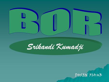 B O R Srikandi Kumadji DOSEN FIA UB.