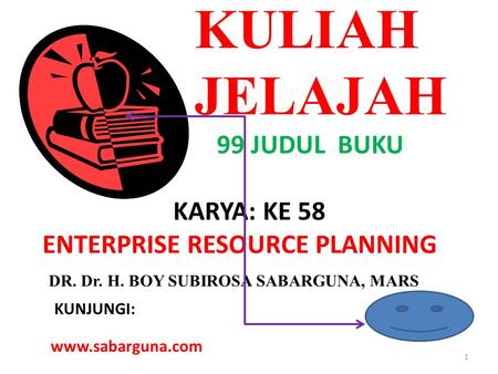 KULIAH JELAJAH JUDUL BUKU KARYA: KE 58 ENTERPRISE RESOURCE PLANNING DR