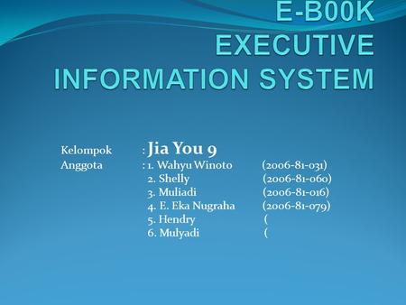 E-B00K EXECUTIVE INFORMATION SYSTEM