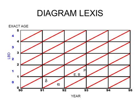 DIAGRAM LEXIS d a EXACT AGE LBD P E, B YEAR
