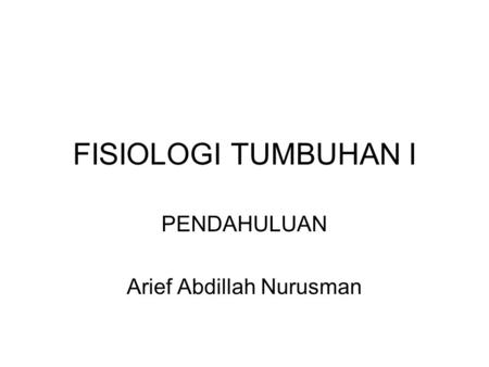PENDAHULUAN Arief Abdillah Nurusman