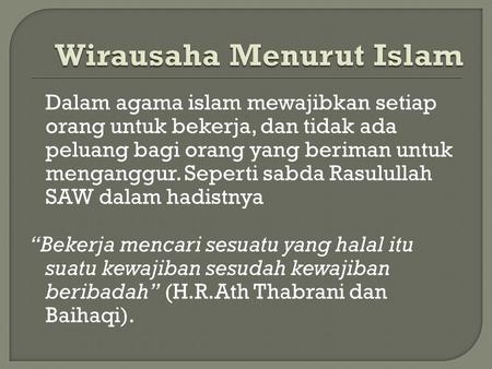 Wirausaha Menurut Islam