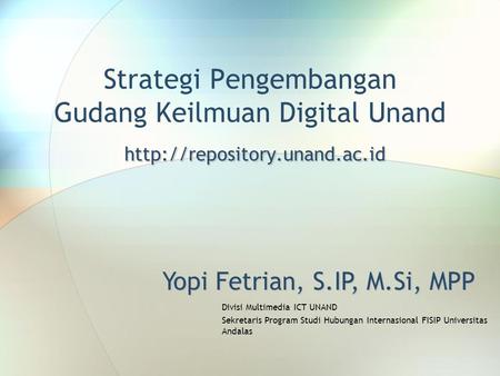 Yopi Fetrian, S.IP, M.Si, MPP