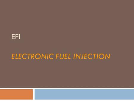 EFI Electronic Fuel Injection