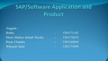 SAP/Software Application and Product