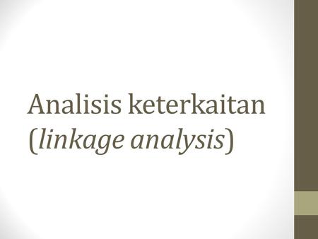 Analisis keterkaitan (linkage analysis)