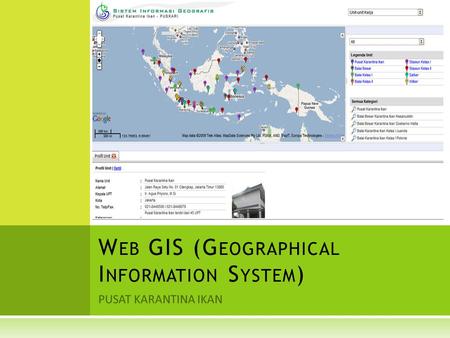 Web GIS (Geographical Information System)