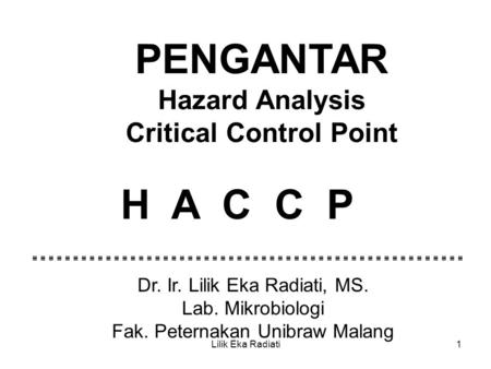 Critical Control Point