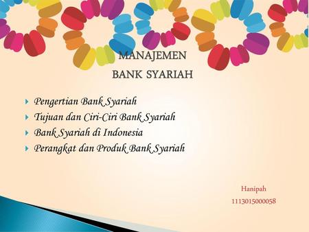 MANAJEMEN BANK SYARIAH