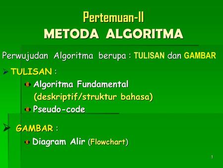 Pertemuan-II METODA ALGORITMA