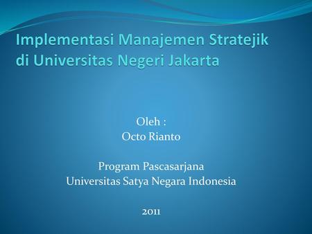 Implementasi Manajemen Stratejik di Universitas Negeri Jakarta