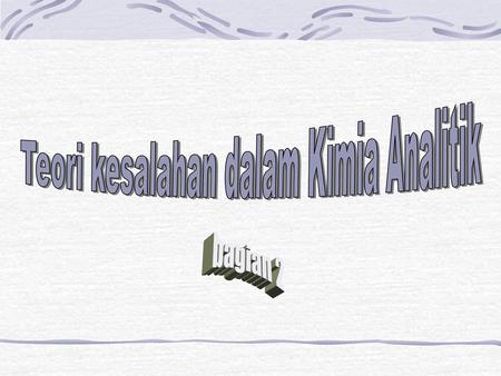 Teori kesalahan dalam Kimia Analitik