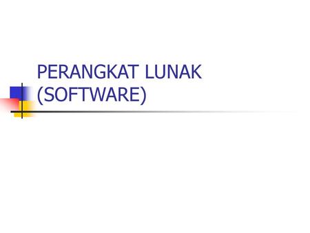 PERANGKAT LUNAK (SOFTWARE)